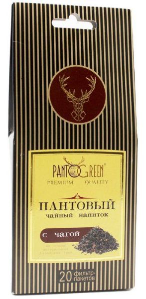 Изображение товара Чай травяной Пантовый с чагой Pantogreen 20 фильтр-пакетов Чай травяной Пантовый с чагой Pantogreen 20 фильтр-пакетов фотография