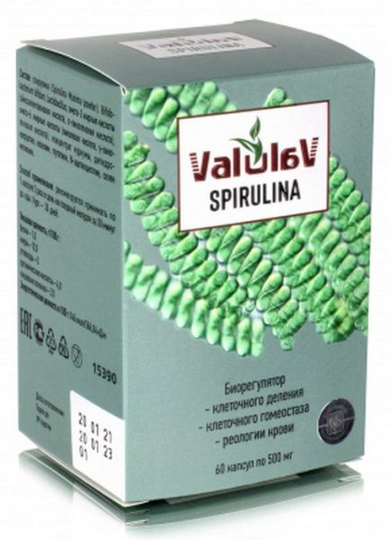 Изображение товара Valulav Спирулина Сашера-Мед №60 капсул Valulav Спирулина Сашера-Мед №60 капсул фотография
