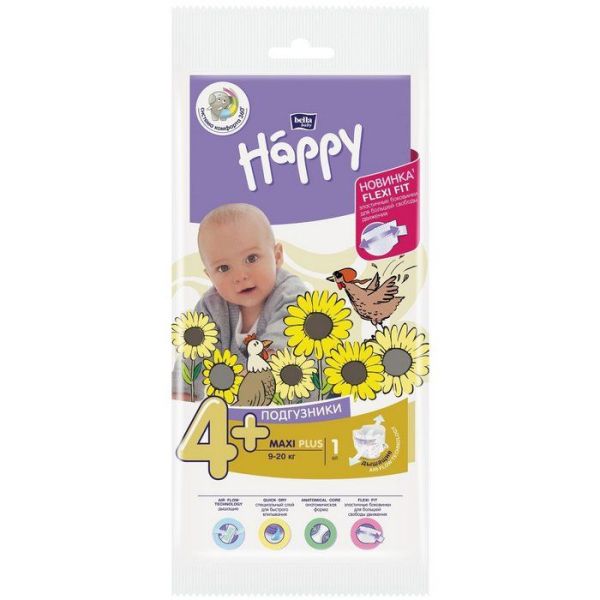 Изображение товара Подгузники Bella Happy Макси Плюс 9-20кг №1 Подгузники Bella Happy Макси Плюс 9-20кг №1 фотография