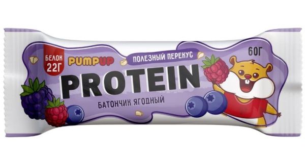 Изображение товара Батончик протеиновый Ягодный Pump Up 60г Батончик протеиновый Ягодный Pump Up 60г фотография